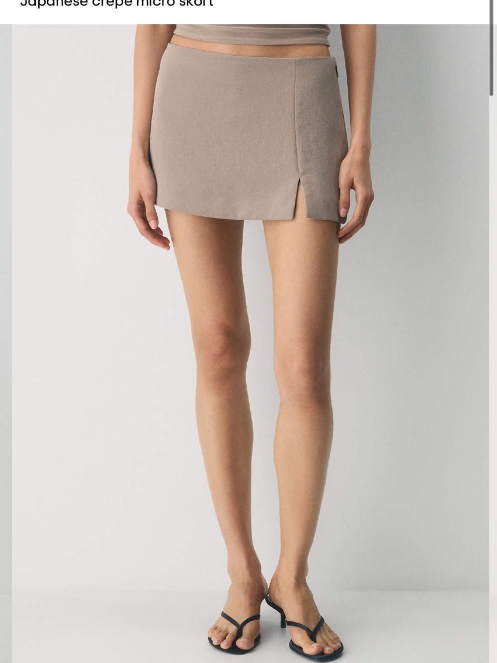Aritzia Taupe Mini Skort with Side Slit